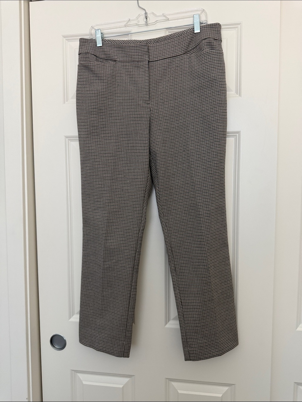 Ann Taylor Factory Brown & Black Houndstooth Straight-Leg Pants
